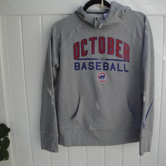 Nike Tops - NIKE Women's Sweatshirt Med Cubs October Baseball Gray Hoodie